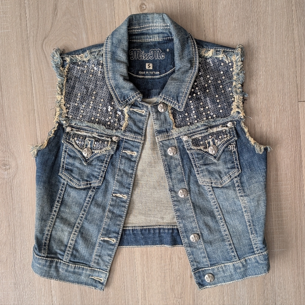 Miss Me Denim Vest - Small